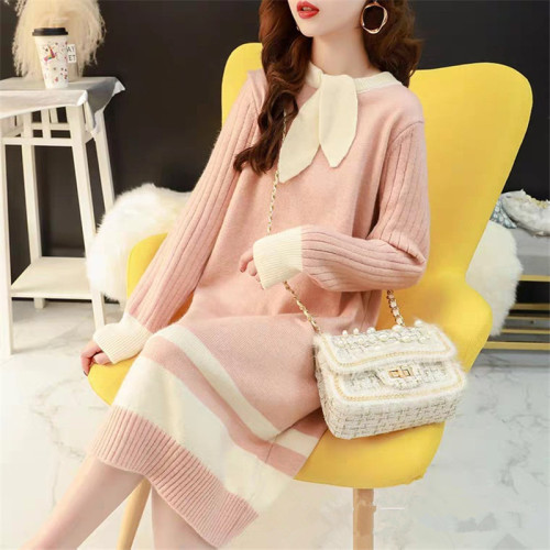 2020 autumn and winter new core-spun yarn women‘s mid-length pullover foreign trade sweater girls‘ tail goods stall supply