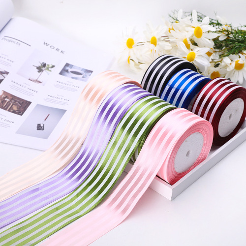 2.5cm wide 4cm wide printing striped ribbon cake box packaging ribbon bouquet ribbon silk screen printing ribbon