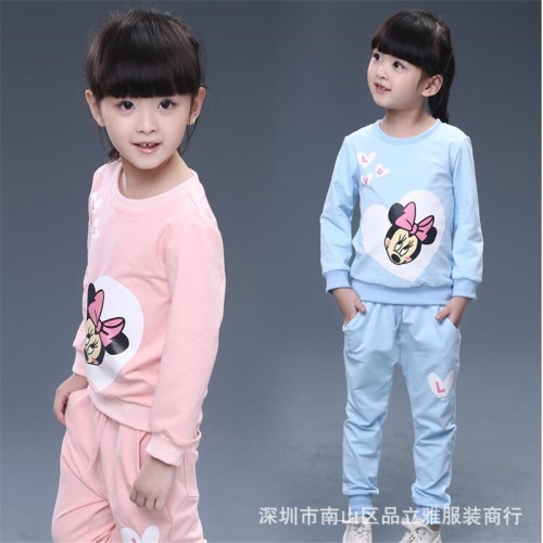 020 Autumn and Winter New Korean Cartoon round Neck Pullover Children‘s Sweater Set Stall Hot Products Supply Wholesale 