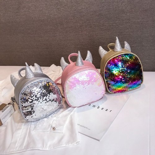 Children‘s Sequined Backpack Unicorn Backpack Mini Bag Colorful Children‘s Small Backpack 