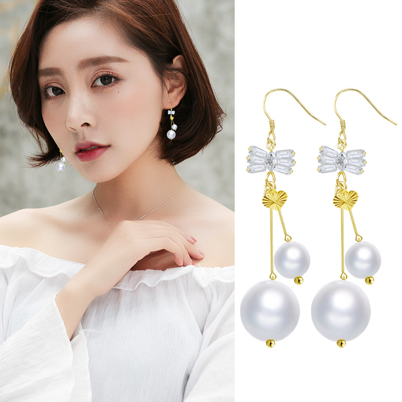 长款韩版珍珠耳环小饰品镀真金耳环夸张新款耳饰厂家直销批发耳环