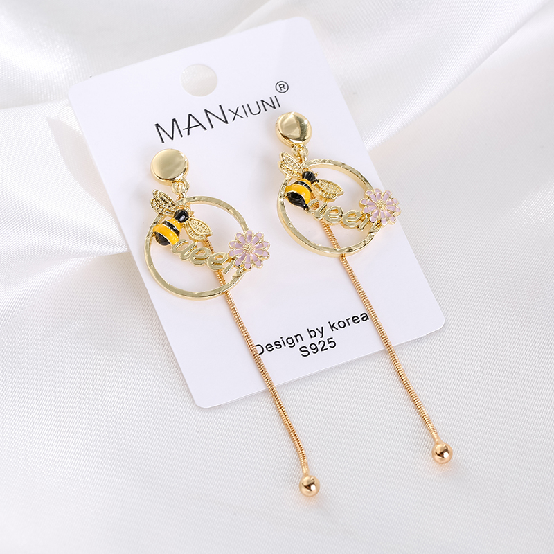 昆虫甲壳虫耳环长款流苏动物耳坠夸张流行耳饰品厂家直销批发耳环