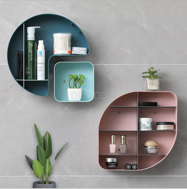 美集欧式无痕收纳架卧室厨房置物架收纳多格免打孔客厅浴室置物架