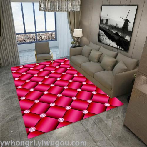Non-Slip Mat New Floor Mat Carpet 3D Crystal Velvet Carpet