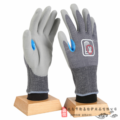 High-End Anti-Cutting A3 Grade Wear-Resistant Work Plastic Dipping Non-Slip Breathable Construction Site Protective Rubber Gloves