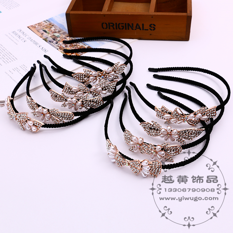 新款发箍韩国发饰头箍水钻发卡发带发夹带齿简约日韩甜美