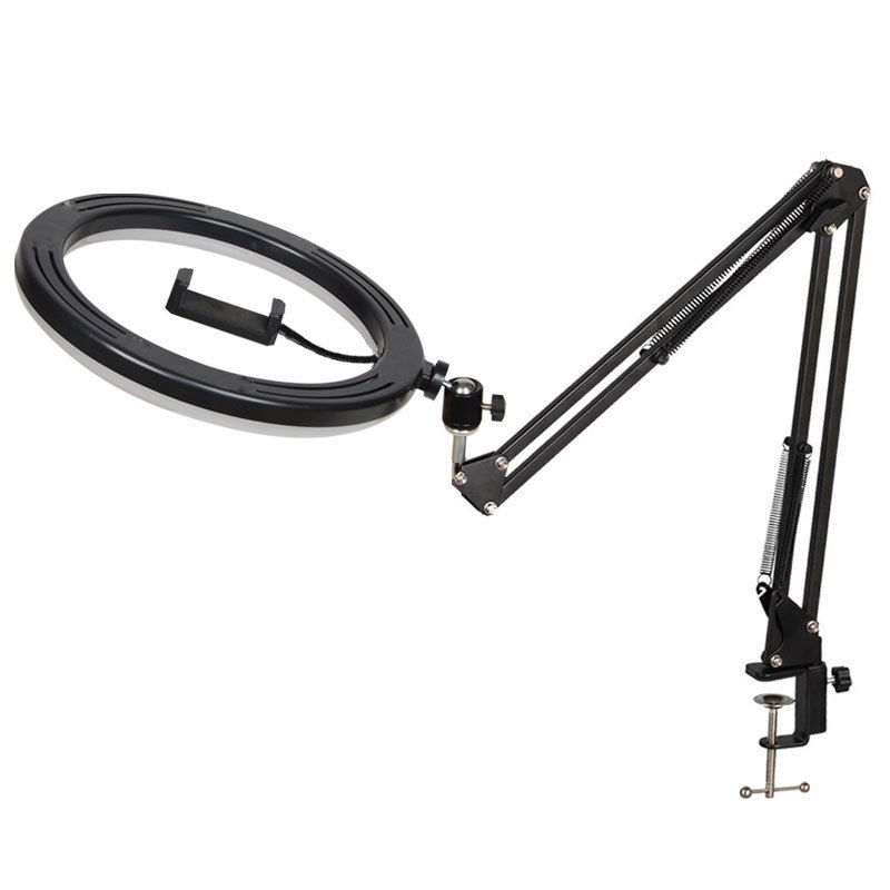 悬臂俯拍支架多角度调节俯拍直播环形灯录制视频手机拍摄补光灯