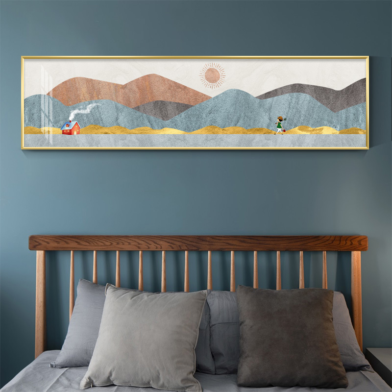 日出自然风景装饰画客厅沙发背景墙画卧室书房挂画有外框单幅批发