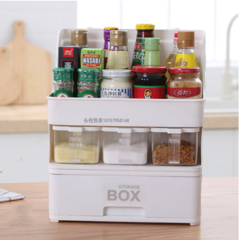 Oil-proof seasoning box with lid, soy sauce, vinegar bottle, sugar, salt can combined with a set of device rack