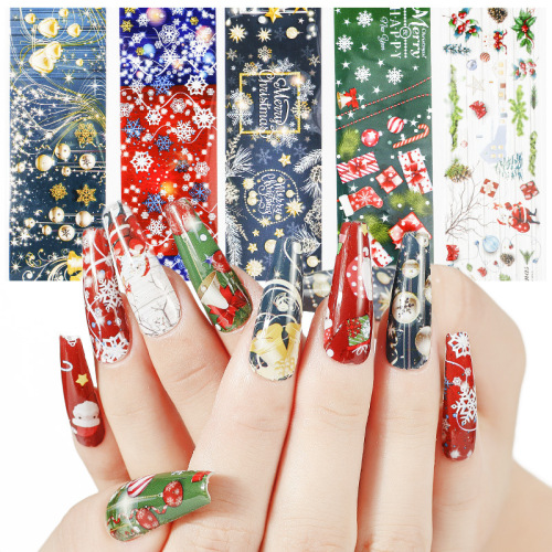 zy nail art christmas starry sky paper diy decoration christmas halloween nail starry sky transfer paper nail sticker set