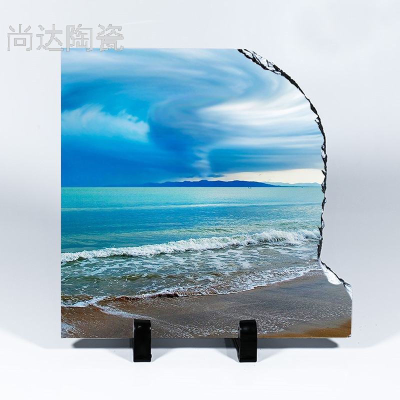 热转印右开口石版画20*20CM可定制图片岩石画