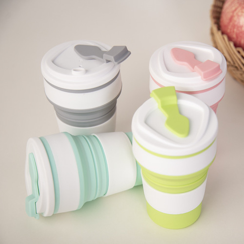 Creative Collapsible Water Cup Foldable Silicone Coffee Cup Outdoor Portable Water Cup Pocket Cup Gift Cup