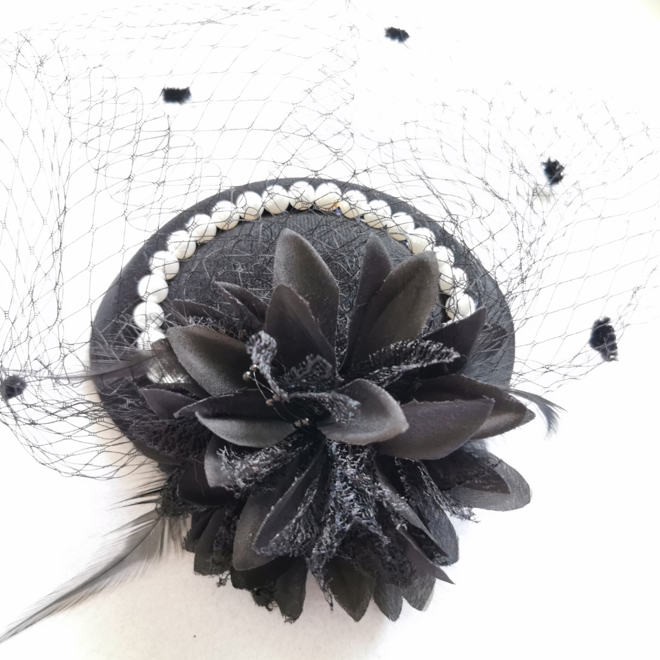 新娘头饰面纱夜上海复古优雅气质小礼帽汉服造型旗袍走秀形体头饰