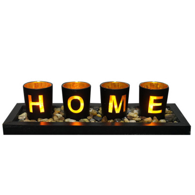 HOME alphabet candlestick Set Handicraft LED candle glass creative decorative candlestick is a hot seller at Amazon