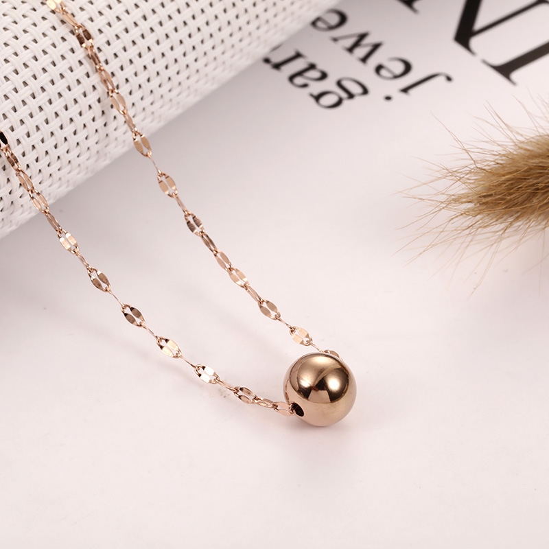 跨境新品配饰欧美气质百搭转运钢珠钛钢项链抖音同款嘴唇链首饰