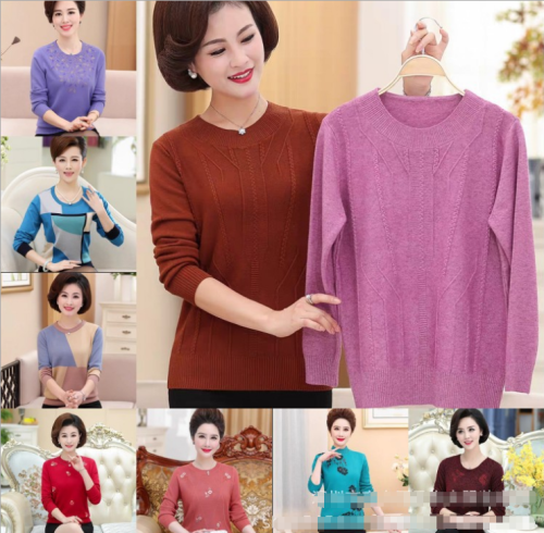 middle-aged and elderly women‘s clothing autumn and winter new wool sweater mother‘s sweater factory special stall supply