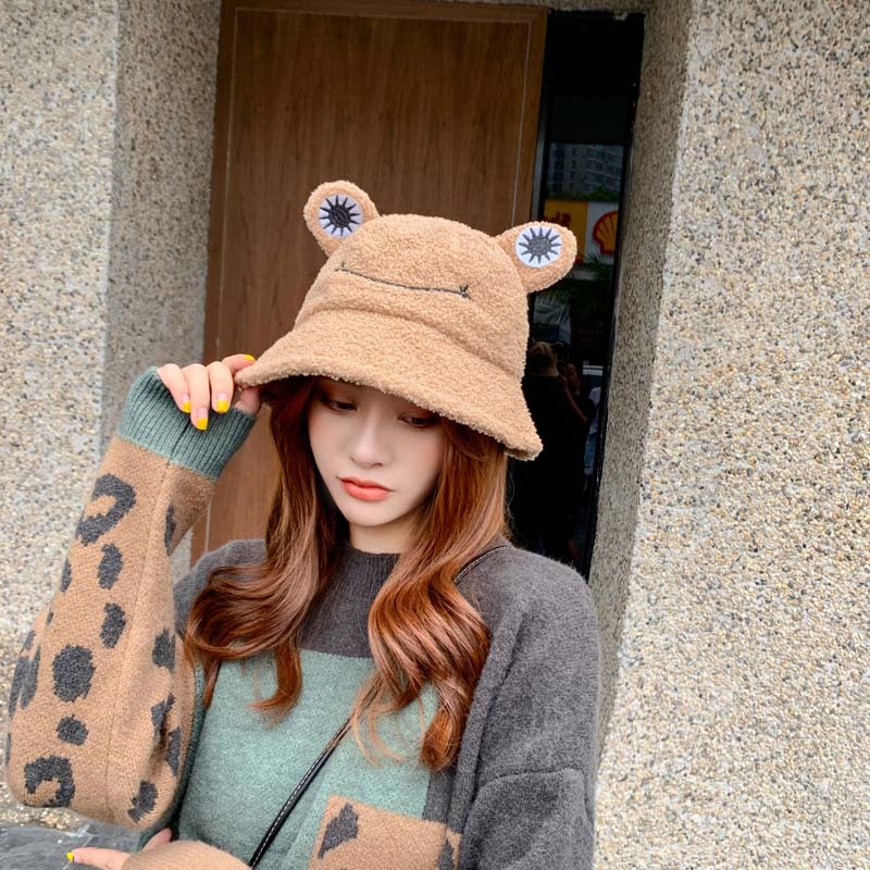 Cuoff hats Winter Christmas Deer Horn Knitted Wool Hat Women Autumn Winter  Korean Versatile Japanese Cute Warm Hat Fashion White One size 80%