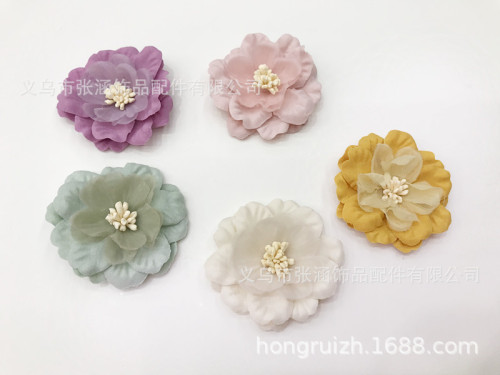 Spot Goods 6cm Multi-Layer Flowers Shoe Ornament Hat Flower Fairy Grenadine
