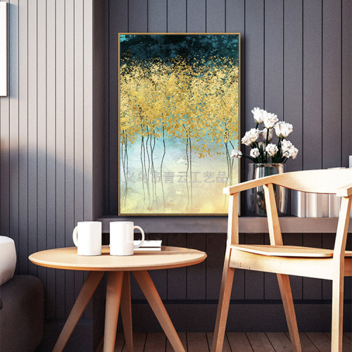 hand-painted oil painting american light luxury hallway decorative painting post-modern abstract hanging painting vertical model room decorative painting customization
