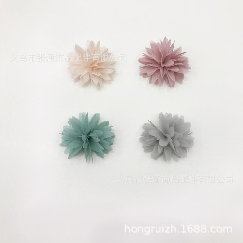 SPOT 4.5cm Daisy Chiffon Flower Handmade DIY Hair Accessories Headdress Flower Shoe Ornament Factory Direct Sales