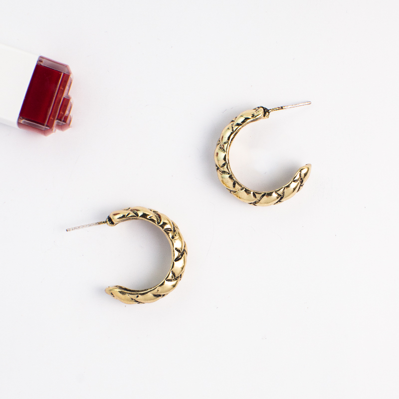 圈圈耳环925银针小耳圈耳坠厂家直销圈圈耳饰复古黑金色新款耳环