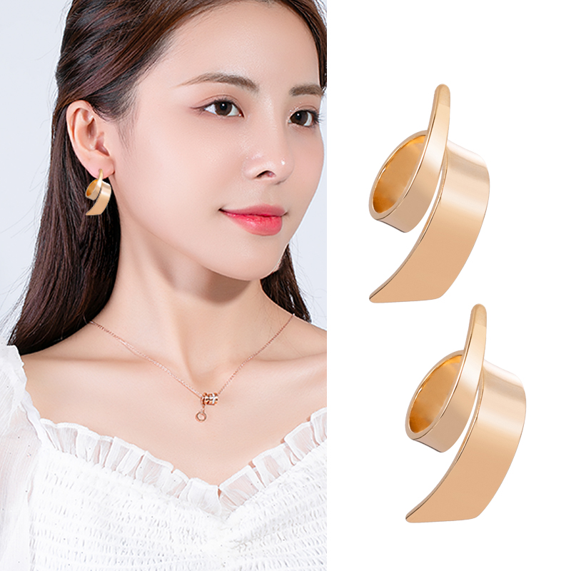 925银针金属扭扭耳环夸张韩版耳坠网红百搭气质耳饰厂家直销耳钉