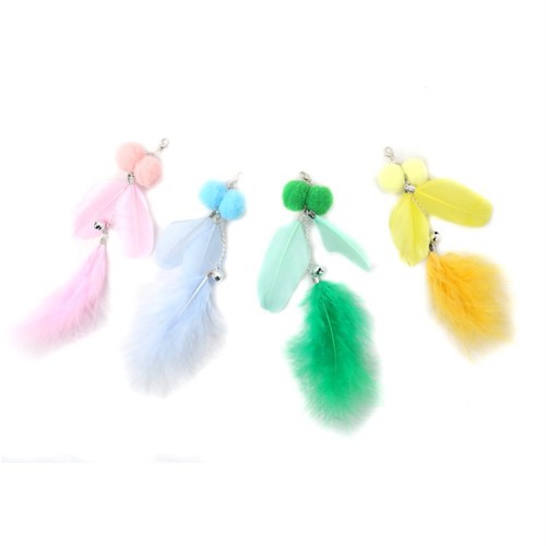 dragonfly shape replacement head funny cat stick fairy feather bell multi-color optional applicable on the market with ring