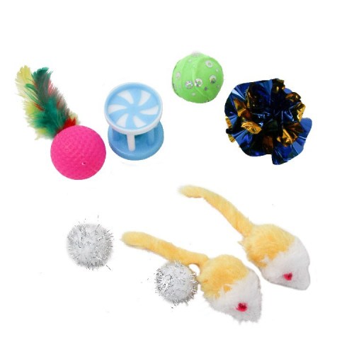 Amazon New Pet Toys 8 Sets Cat Toys Cat Teaser Mouse Supplies Value Pack