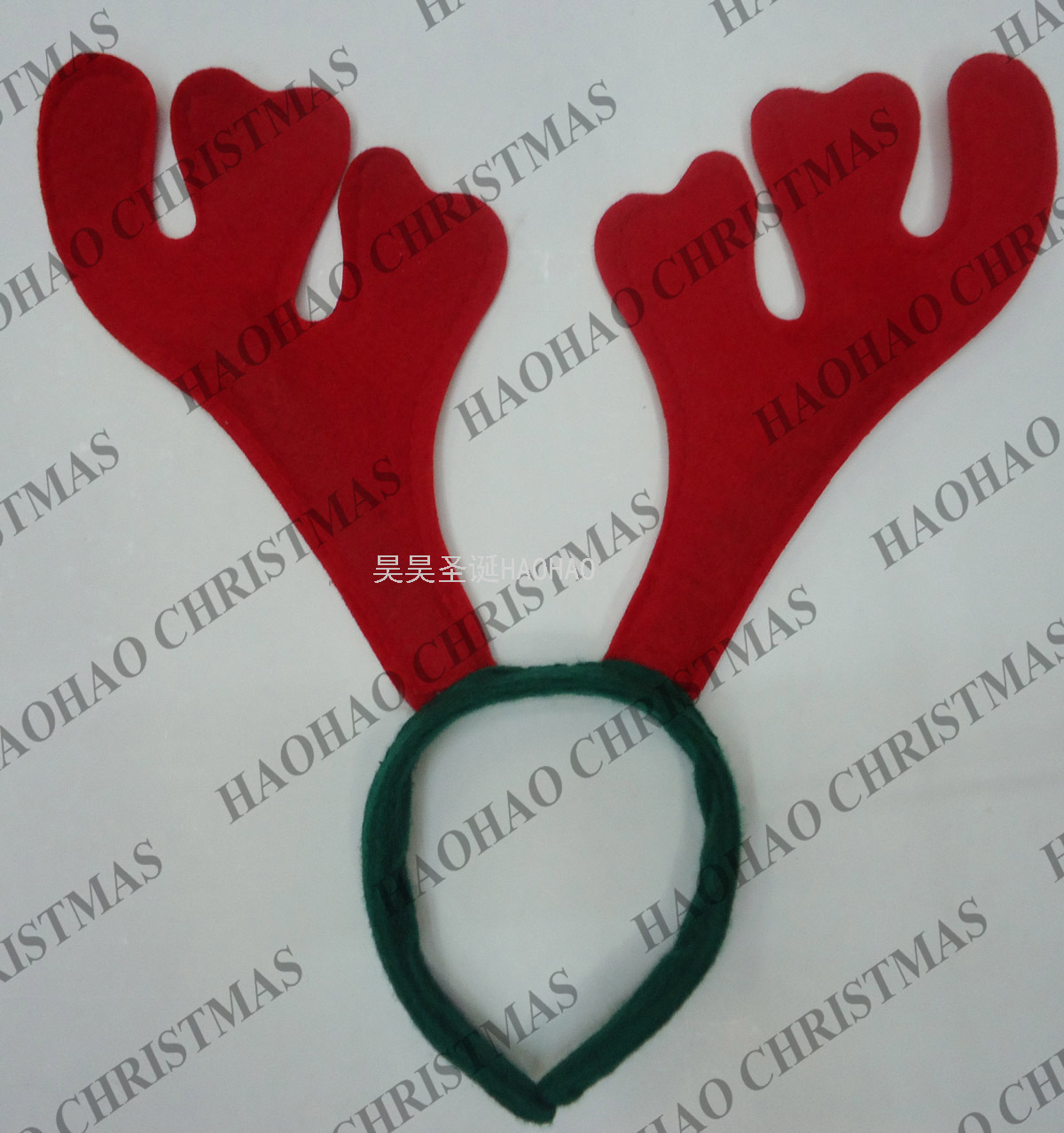 圣诞无纺布头扣儿童圣诞礼物节日用品派对鹿角头扣批发