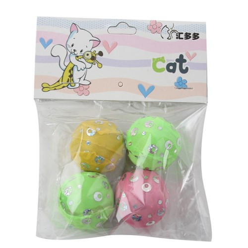 funny cat toy ball cloth ball 4-piece set packaging sand ringing cat factory direct sales