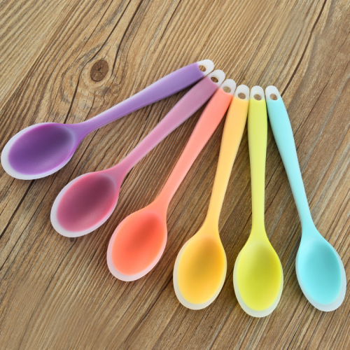silicone tableware household integrated translucent children‘s spoon multifunctional all-inclusive silicone soup spoon