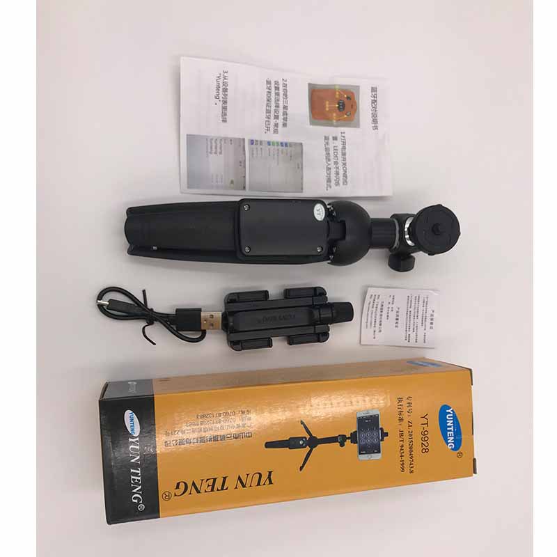 云腾9928三脚架自拍杆 手机三脚架蓝牙迷你桌面直播支架 厂家直销