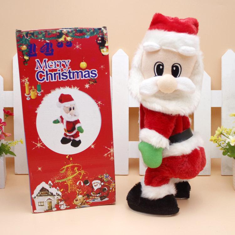 Christmas Electric Santa Claus Toy Dynamic Shaking Hip Music Electric Doll Toy Christmas Decoration 