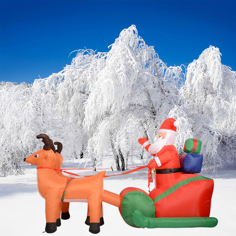 Cross-Border Hot Selling Hotel Christmas Scene Decoration Backpack Sonlu Inflatable Santa Deer Carri
