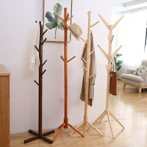 household coat rack solid wood hanger bedroom simple floor simple office living room clothes hanger