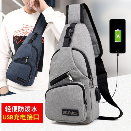 cross-border hot sale for men‘s chest bag crossbody backpack korean casual canvas bag