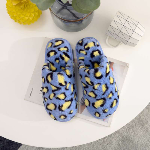 thickened warm leopard-print home slippers in autumn and winter