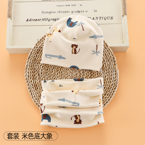 children‘s dome hat scarf set for class a baby baby pullover cap set neck two-piece set for autumn and winter
