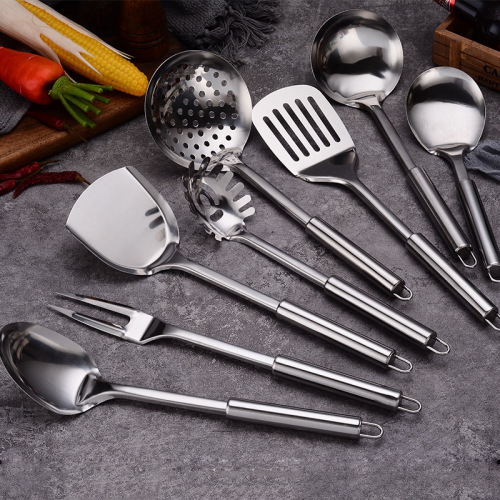 stainless steel spatula soup spoon colander 9-piece kitchen utensils set shovel cooking spoon gift wholesale