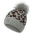  Style for Autumn and Winter Hat Female Amazon Leopard Wool Knitted Hat Fashion Warm Oversized Furry Ball Hat Knitted ha