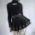 92493 Dark College Suit Punk Functional Wind A line Tactical Half Pleated Skirt High Cold Korean Style Small Black Dress