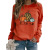 Carney Carney Halloween Hot Selling Women's Top Pumpkin Pattern Printed round Neck Raglan Long Sleeve Women's Sweater