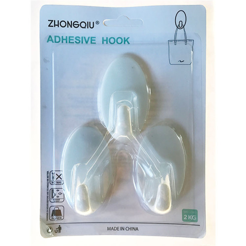plastic hook hook suction card 3 pack white small and medium oval full glue bearing 2kg