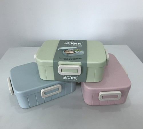 jkc-5422 frosted lock lid lunch box （large） lock plastic lunch box seal ring crisper wholesale