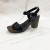 Summer Fashion High Heel Women's Shoes Imitation Wood Bottom Chunky Heel Waterproof Platform Classic One-Word Women's Sandals Sandals
