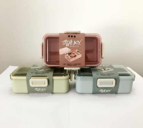 jkc-5472 lunch box plastic lunch box portable square lock lunch box transparent lid wholesale