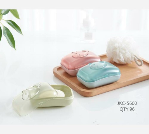 JKC-5600 Whale Soap Box Drain Transparent Waterproof Soap Box with Lid Plastic Soap Box Wholesale