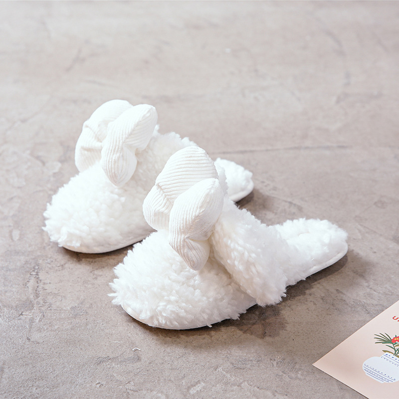 2020新款秋冬可爱isn风立体蝴蝶结棉拖鞋保暖舒适加厚防滑橡胶底