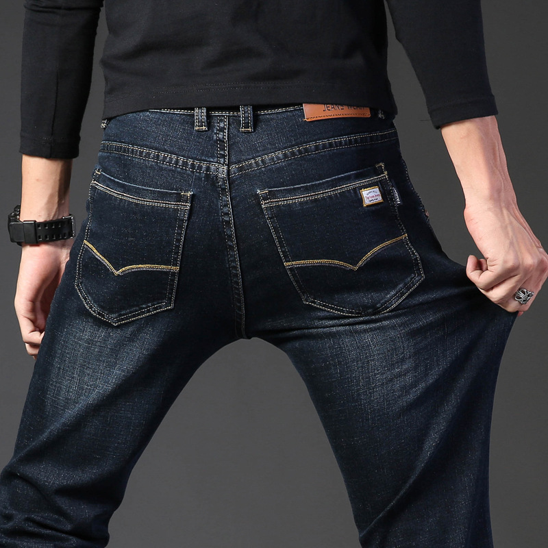 厂家直销弹力男式牛仔裤男士直筒宽松大码休闲裤秋冬季男裤子批发