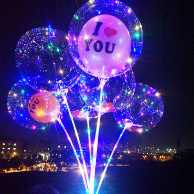 波波球 發光氣球燈夜光卡通地攤透明網紅氣球新款微商地推小禮品